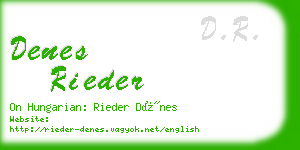 denes rieder business card